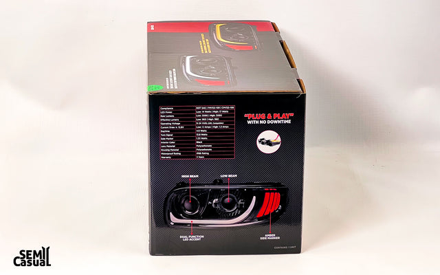 Trux Peterbilt LED Projector Headlight Assembly  – Black (Driver Side)