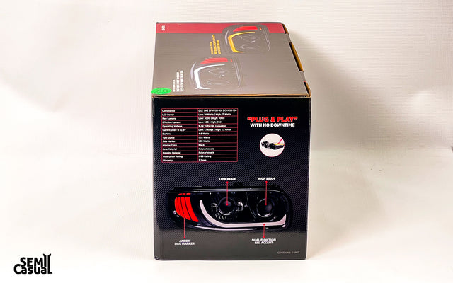 Trux Peterbilt LED Projector Headlight Assembly – Black (Passenger Side)