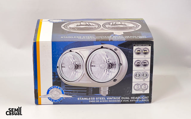 359 UP Headlight Assembly with Halogen Bulbs & 304 SS Housing- Passenger Side