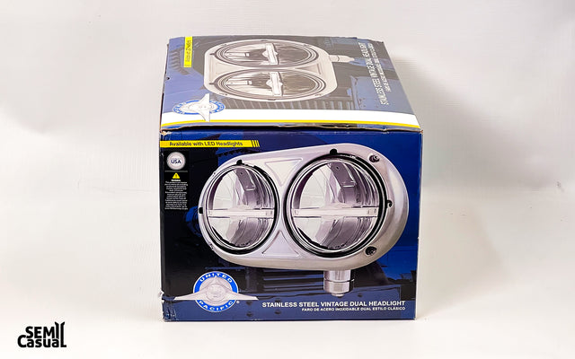 359 UP Headlight Assembly with Halogen Bulbs & 304 SS Housing- Passenger Side