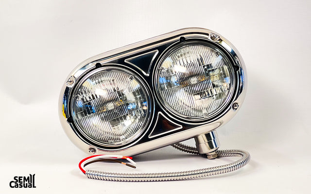 359 UP Headlight Assembly with Halogen Bulbs & 304 SS Housing- Passenger Side