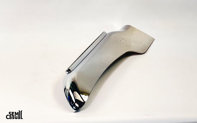 United Pacific Chrome Front Fender Cover with Amber LED Light Bar - Passenger Side