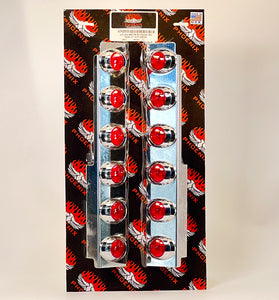 Rear Breather Lights (6 per side) Total 12 – Red Lenses, Red LED's