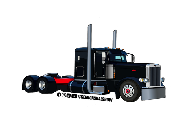 Black 389 Flat Top Sticker