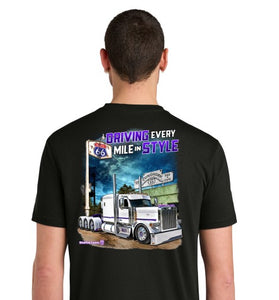 Every Mile in Style, NEW DESIGN! White 589 w/Purple Stripe & Frame