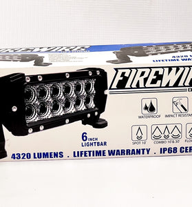 Firewire Dual Row LED Flood Light Bar – 6” High-Performance Off-Road Lighting
