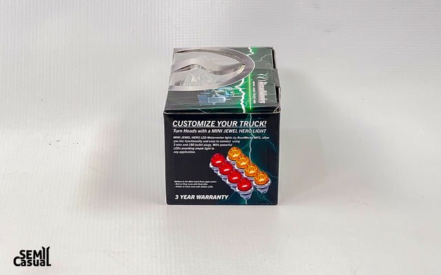 Jewel Style Mini Watermelon Hero LED Light – Amber Light / Clear Lens (8-Pack)