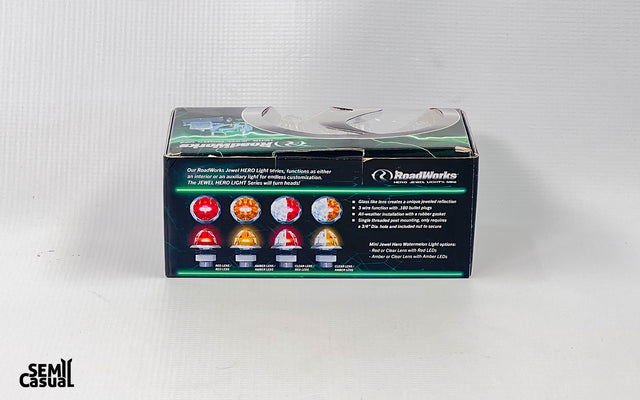 Jewel Style Mini Watermelon Hero LED Light – Red Light / Clear Lens, 8 Pack