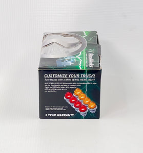 Jewel Style Mini Watermelon Hero LED Light – Red Light / Clear Lens, 8 Pack