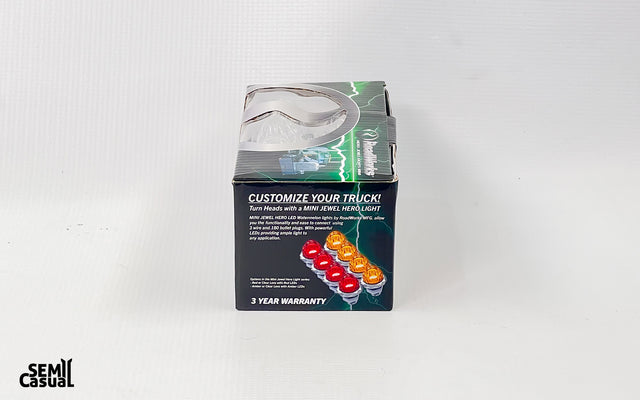 Jewel Style Mini Watermelon Hero LED Light – Red Light / Clear Lens, 8 Pack