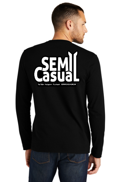 SEMI CASUAL LONG SLEEVE T, BLACK