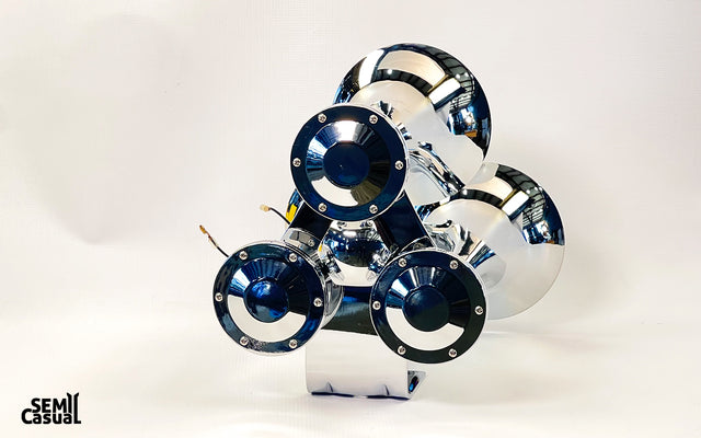 Train Horn, Triple Bell Air Powered Train Horn