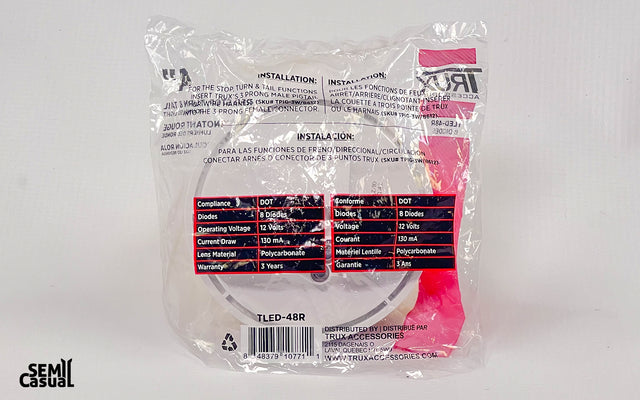 Trux 4″ Red Stop, Turn & Tail Round LED Light – 8 Diodes