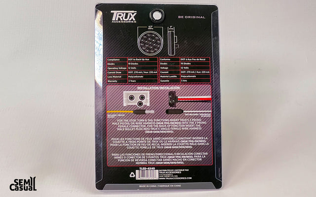 Trux 4″ Red Stop, Turn & Tail to White Back Up Round LED Light – 19 Diodes