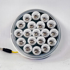 Trux 4″ Red Stop, Turn & Tail to Blue Auxiliary Round LED Light – 19 Diodes