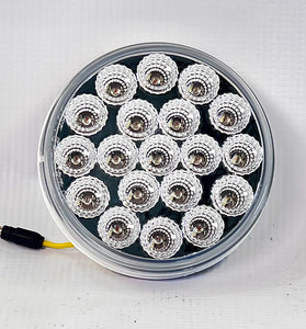 Trux 4″ Red Stop, Turn & Tail to Blue Auxiliary Round LED Light – 19 Diodes