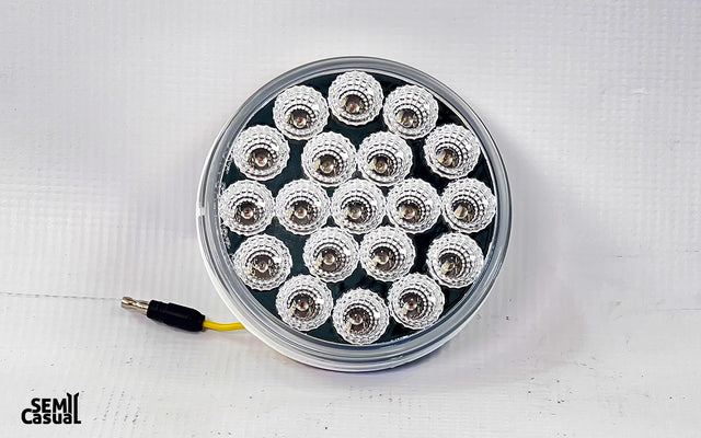 Trux 4″ Red Stop, Turn & Tail to Blue Auxiliary Round LED Light – 19 Diodes