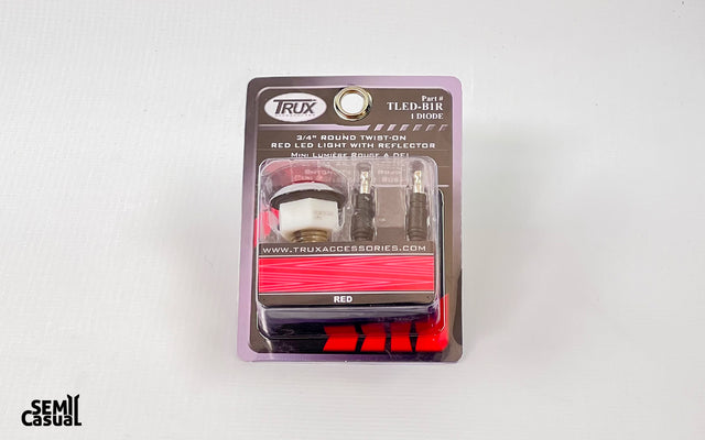 Trux Mini Button 3/4″ Red Marker LED Light with Reflector & Silicone Lock Ring