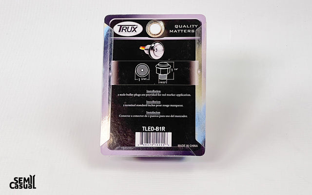 Trux Mini Button 3/4″ Red Marker LED Light with Reflector & Silicone Lock Ring