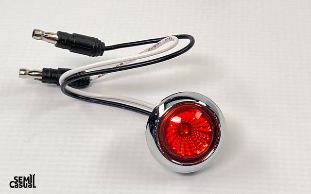 Trux Mini Button 3/4″ Red Marker LED Light with Reflector & Silicone Lock Ring