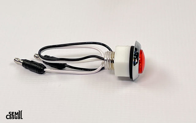 Trux Mini Button 3/4″ Red Marker LED Light with Reflector & Silicone Lock Ring