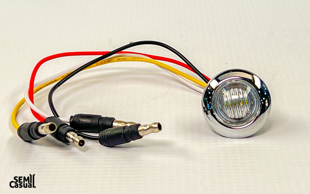 Trux Mini Button Dual Revolution Red Stop, Turn & Tail to White Back-Up LED Light