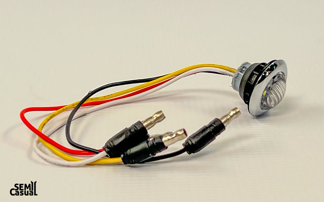 Trux Mini Button Dual Revolution Red Stop, Turn & Tail to White Back-Up LED Light