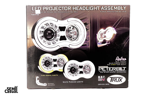 Trux Retro Series LED Projector Headlight Assembly – Driver Side (Chrome)