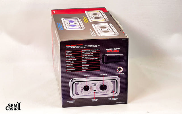 Trux Universal LED Projector Headlight Assembly with Optional Backlit Auxiliary – Chrome (Passenger Side)