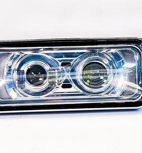 Trux Universal LED Projector Headlight Assembly with Optional Backlit Auxiliary – Chrome (Passenger Side)
