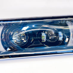 Trux Universal LED Projector Headlight Assembly with Optional Backlit Auxiliary – Black (Driver Side Only)