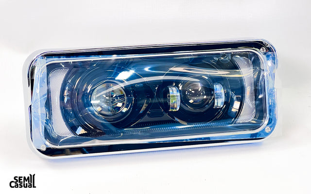 Trux Universal LED Projector Headlight Assembly with Optional Backlit Auxiliary – Black (Driver Side Only)