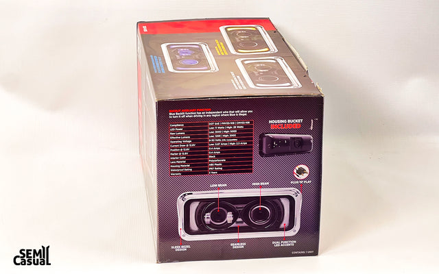 Trux Universal LED Projector Headlight Assembly – Black (Passenger Side)