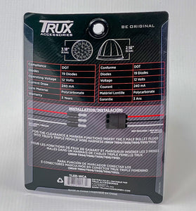 Trux Clear Amber Watermelon LED Clearance & Marker Light – 19 Diodes