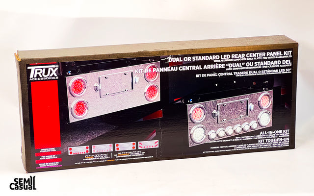 Trux Universal LED Rear Center Panel – 4″ & 2″ LEDs (Clear Lens) | Stainless Steel