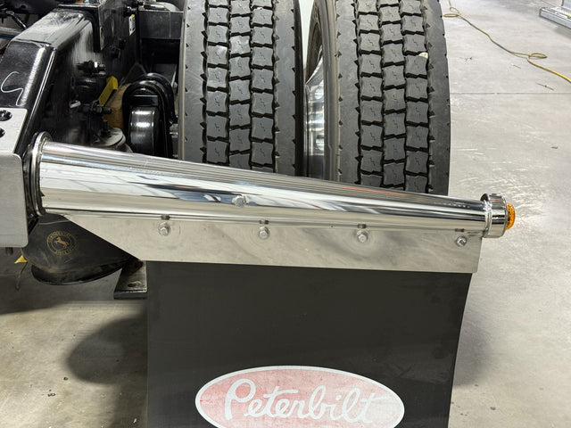 Semi Casual Stainless Mud Flap Hangers w/2in Light, Choose Red or Amber