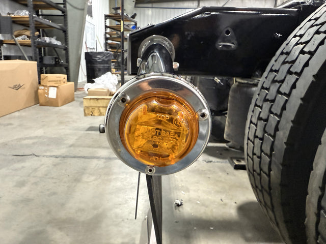 Semi Casual Stainless Mud Flap Hangers w/2in Light, Choose Red or Amber