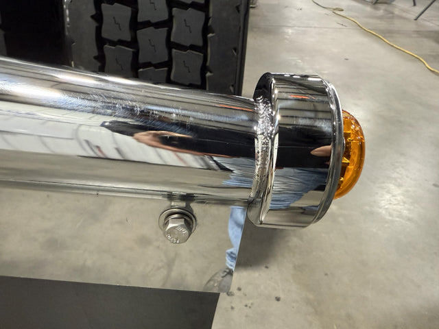 Semi Casual Stainless Mud Flap Hangers w/2in Light, Choose Red or Amber