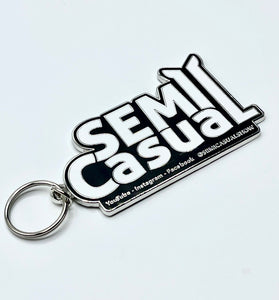 SEMI CASUAL Keychain Die Cut Metal Logo