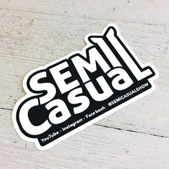 SEMI CASUAL LOGO STICKER, Large High Gloss Die Cut