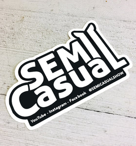 SEMI CASUAL LOGO STICKER, Large High Gloss Die Cut