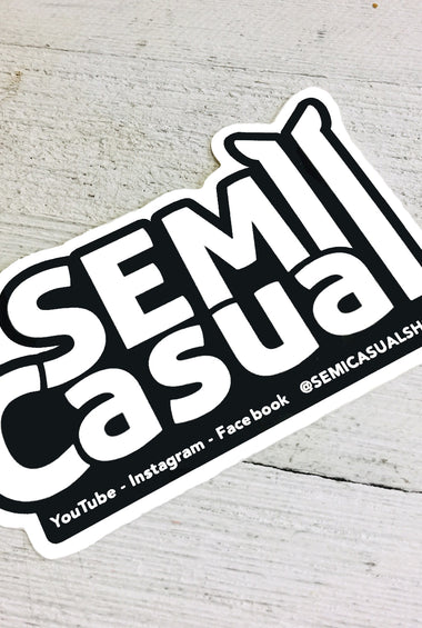 SEMI CASUAL LOGO STICKER, Large High Gloss Die Cut