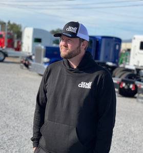 SEMI CASUAL HOODIE, LONG SLEEVE PULLOVER, BLACK