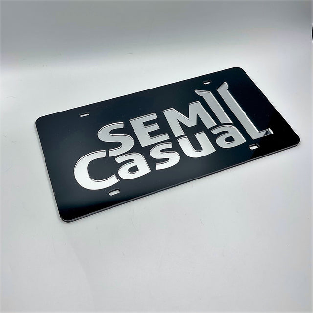 SEMI CASUAL Mirrored License Plate Tag