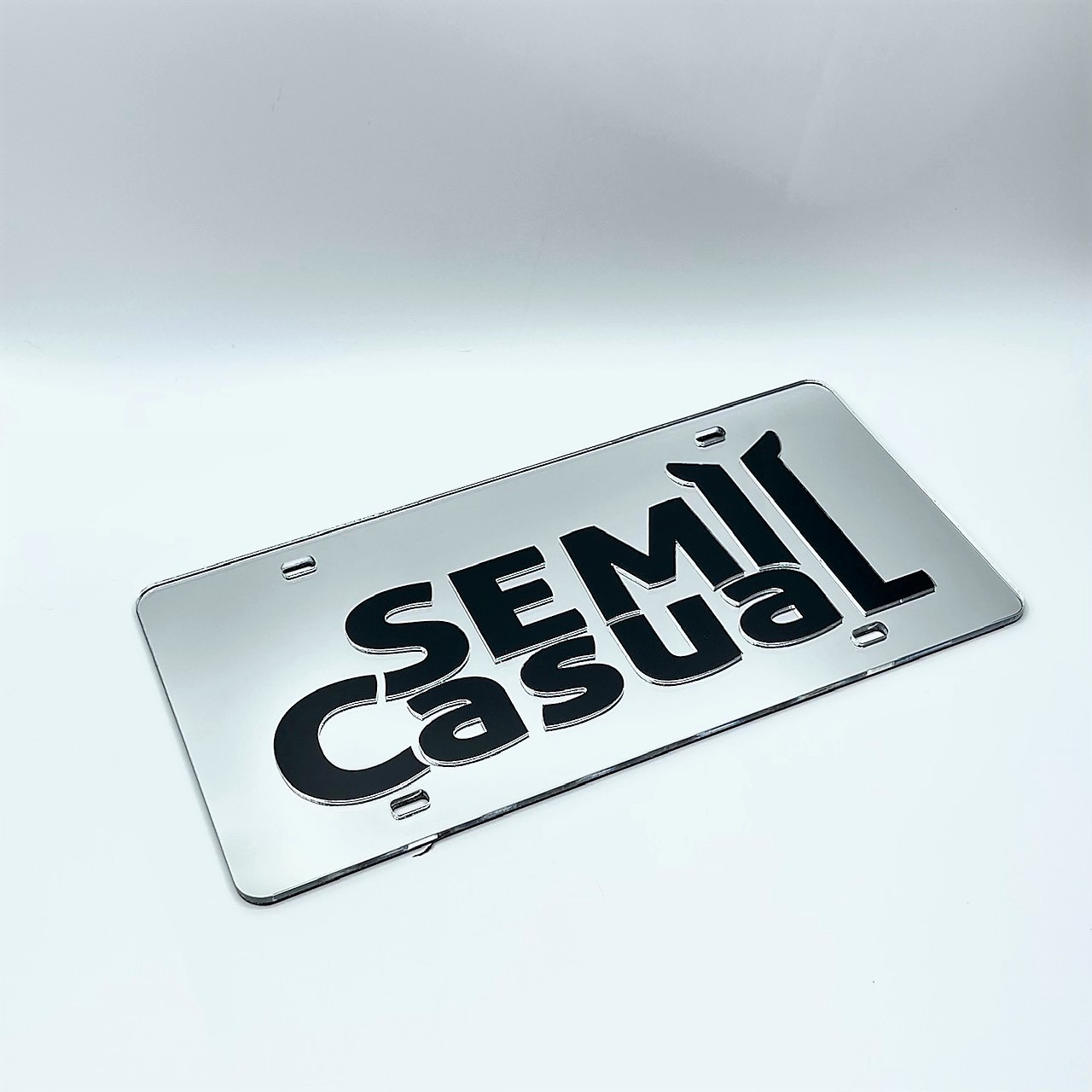 SEMI CASUAL CHROME LICENSE PLATE - image 1 of 2