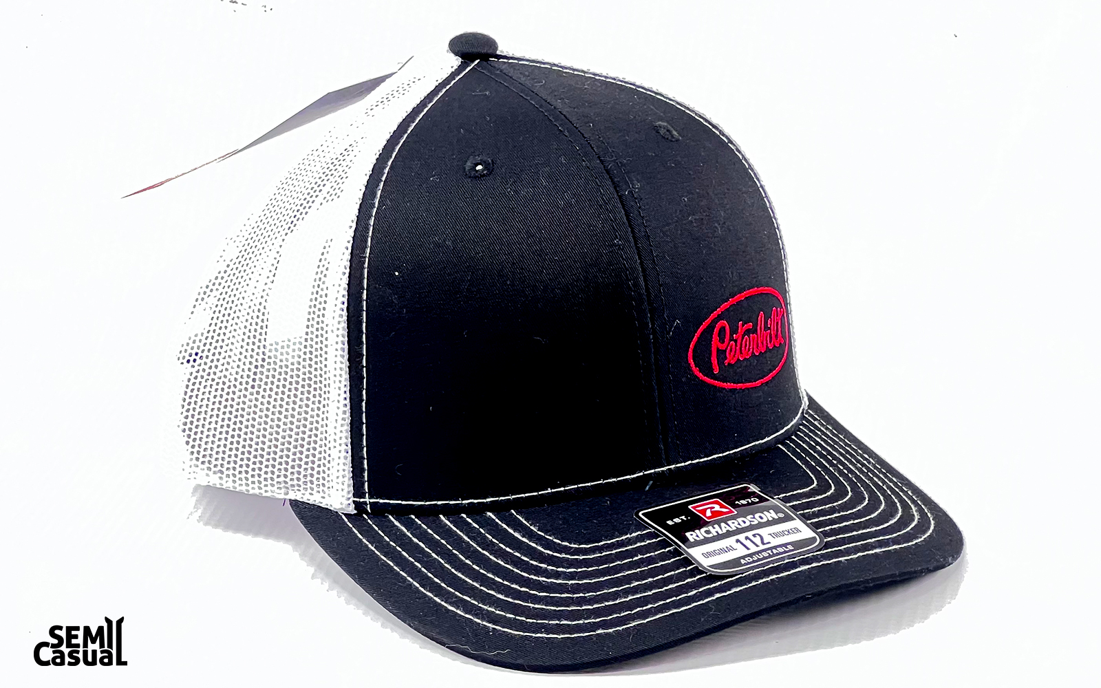 PB RICHARDSON BLACK/WHITE TRUCKER CAP - image 1 of 1