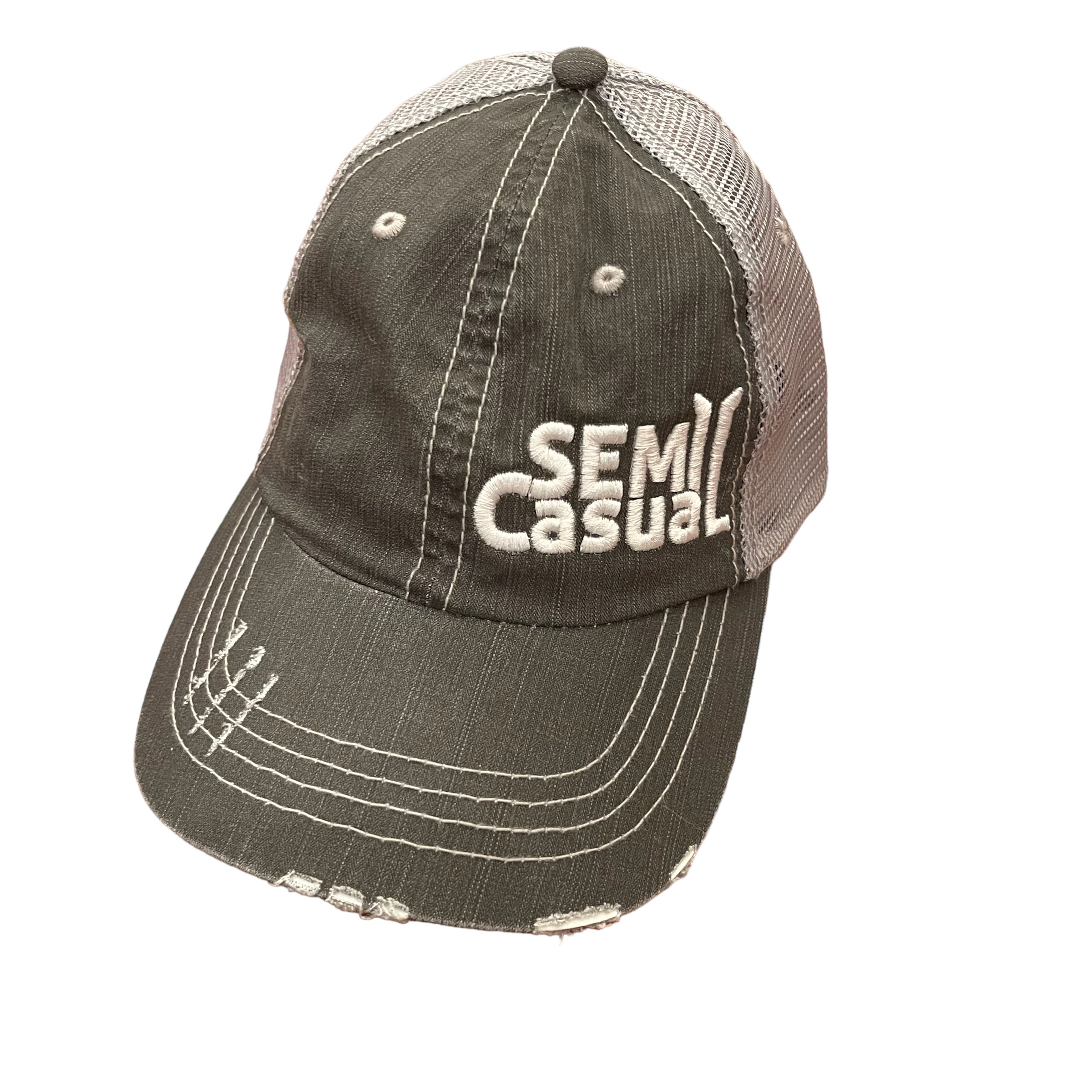 SEMI CASUAL HAT DISTRESSTED GRAY - image 1 of 1